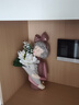 正想创意女孩摆件客厅电视酒柜装饰工艺品办公室桌面花瓶乔迁新居礼品 绽放(酒红色)+丽人花束(白色) 实拍图