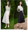 欧莎（OSA）新中式百褶半身裙女夏2024新款显瘦中长款国风改良马面裙 黑色 XL 晒单实拍图