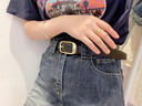 卡帝乐鳄鱼皮带女时尚百搭针扣腰带牛仔裙子装饰韩版潮ins风休闲简约裤带 黑色【宽度2.8CM】 105cm 实拍图