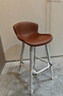 英纳吧台椅吧台凳椅子家用吧椅轻奢高脚椅酒吧椅高脚凳吧凳岛台椅凳子 疯马浅棕- 坐高75cm（现货速发） 实拍图