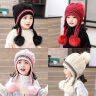 适合2-12岁小女孩戴的儿童帽子冬可爱女童公主帽季加绒保暖针织护耳帽毛线帽韩版亲子款 亲子款粉色 12岁以上至成人(有弹力)大号 实拍图