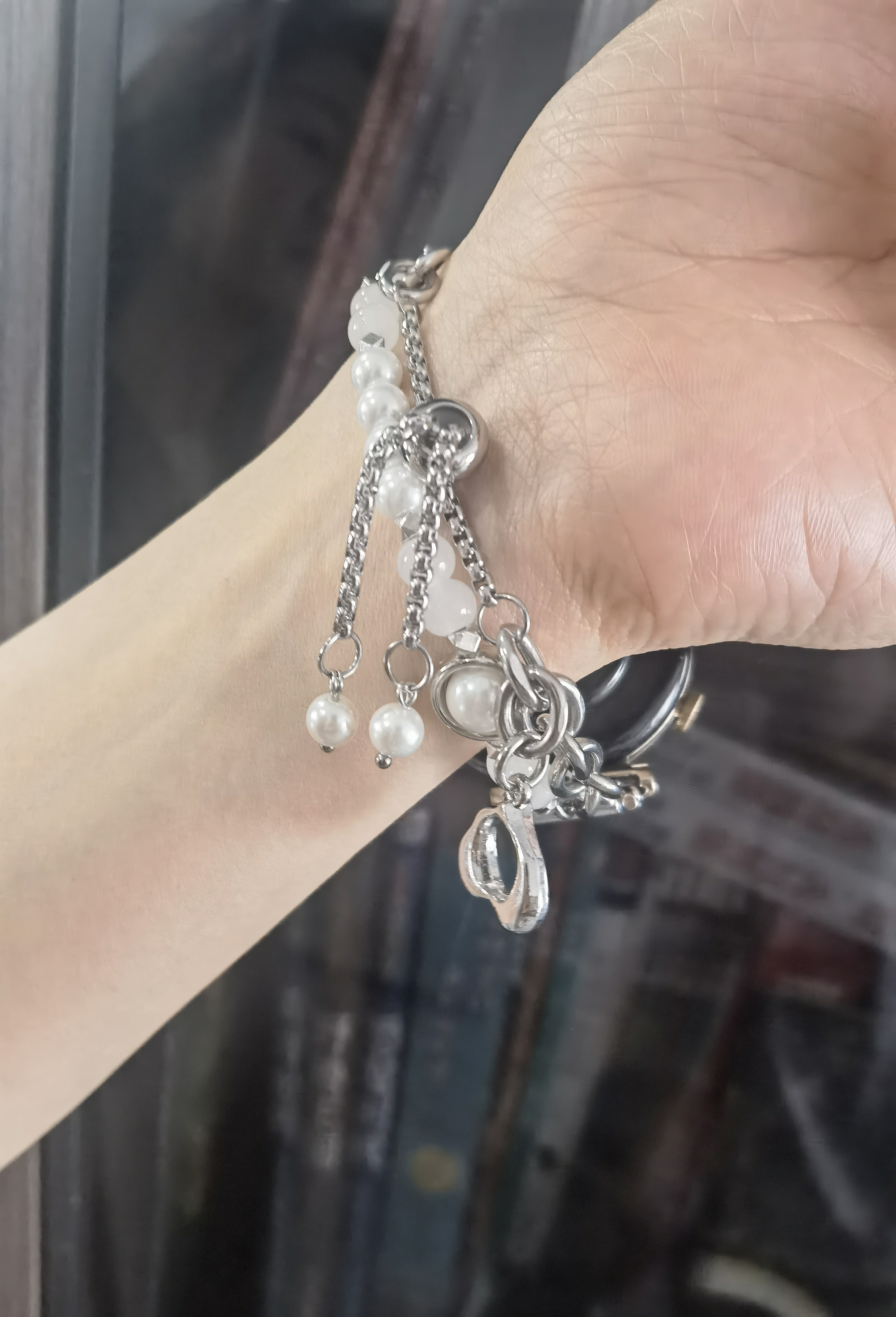 watchbond适用华为手表GT6/GT5表带Watch5/GT4女款41/42mm表带GT3珍珠智能18mm运动女生gt5pro表链女款腕带 手链表带-心形扣-白珍珠 【41/42表盘】 18mm 实拍图