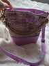 CHARLES&KEITH粗花呢链条水桶包包女包女士生日礼物CK2-10781873-1 VIOLET紫罗兰色 M 实拍图