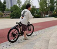 SANGPU折叠自行车成人山地车公路学生男变速赛车越野单车通勤城市代步女 旗舰-辐条-黑白【减震+厚轮胎】 24寸21速【适合身高150-170cm】 实拍图
