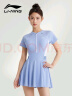 李宁（LI-NING）泳衣女连体裙式游泳衣遮肚显瘦抗氯速干温泉泳装546 蓝色 XL  实拍图