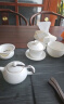 鸿冠羊脂玉功夫茶具套装高档白色玉陶瓷整套茶壶盖碗茶杯家用送礼办公 03款：14件羊脂玉（豪华组） 实拍图