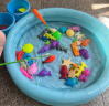 爸爸妈妈钓鱼玩具钓鱼池儿童带磁性可装水钓鱼台带充气床捞鱼玩具50件套 实拍图