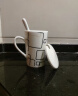 布丁瓷艺大容量马克杯带盖勺陶瓷茶水杯子办公室家用男女士牛奶早餐咖啡杯 布拉格恋人（瓷盖+勺） 实拍图