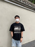 回力国风短袖男款胖子大码重磅纯棉半袖男士夏季复古潮流t恤男装衣服 黑色(h大墨山) XL /180(建议140斤-160斤左右) 实拍图