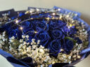 幽客玉品情人节鲜花速递红玫瑰花束表白送女友老婆生日礼物全国同城配送 33朵蓝色妖姬花束 实拍图