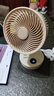 胜浦虹小风扇桌面自动摇头静音家用台扇宿舍电扇办公室便携式usb充电超长续航大风力空气循环制冷小型 升级版【珍珠白】自动摇头+LED显示屏+可拆洗网罩 实拍图