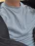 真维斯（Jeanswest）T恤男2026春夏新款纯棉简约纯色男士打底衫长袖T恤男蓝色L 实拍图