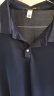 罗蒙（ROMON）【凉感弹力】短袖t恤套装男2025夏季新款休闲Polo上衣裤子两件套 藏青色（上衣）+黑色（裤子） XL (建议120-140斤) 实拍图