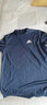 adidas速干简约休闲舒适圆领短袖T恤男装夏季阿迪达斯官方轻运动   传奇墨水蓝/白色   XS 实拍图