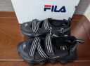 FILA 斐乐女鞋草莓凉鞋夏厚底增高玛丽珍运动魔术贴凉拖 黑-BK 35.5 实拍图