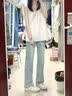 贞喜气吊带背心女夏季一字肩荷叶边宽松无袖上衣可外穿海边度假穿搭韩系 【杏色】均码 实拍图