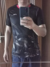 李宁羽毛球服上衣短袖专业比赛训练运动服圆领透气速干排汗队服印字 男子/黑色上衣 L 实拍图