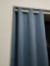 诺罗【窗帘+伸缩杆】窗帘免打孔杆子全套卧室飘窗简易全遮光隔断门帘 蓝色双面麻（遮光度90%左右） 杆长1.1-1.6 帘宽1.3*高1.8的2片 实拍图