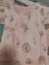 全棉时代新生婴儿睡衣春装男女满月宝宝和尚服连体衣服婴幼儿和袍 清水粉+南希郁金香（短款） 66cm（适合3-6个月） 实拍图