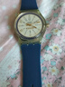 Mtin斯沃琪Swatch橡胶硅胶表带GB274 SUOB704原创炫彩手表带男女代用 深蓝色 17mm 实拍图