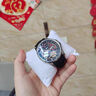 马克华菲（MARK FAIRWHALE）手表男士机械表全自动赛车系列双面镂空国表飞轮夜光防水潮流男表 银壳红面胶带款 实拍图