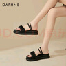 DAPHNE达芙妮两穿凉拖鞋女夏外穿新款夏季仙女风踩屎感平底百搭罗马凉鞋 黑色 4cm 37 (235mm) 标准码 实拍图