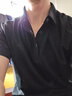乔丹QIAODAN短袖t恤男polo衫夏季速干透气翻领运动休闲上衣T恤男 黑色 XL 实拍图