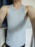浪莎粗螺纹背心男100%纯棉修身全棉跨栏打底汗衫运动训练美式紧身健身 ·【3件灰色】·纯棉粗螺纹 XL /175：修身版型建议选大一码 实拍图