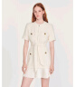 SANDRO经典款女装法式白色收腰时尚优雅百褶短款连衣裙SFPRO01195 淡褐色（米白） 36 晒单实拍图