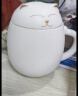 南山先生 招财猫马克杯带盖创意定制泡茶杯粗陶瓷茶水分离过滤 高档便携办 不带过滤 禅风白 实拍图