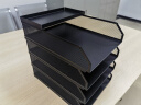 得力可堆叠金属文件书架多层文件框托盘文件篮文件盘办公桌面收纳盒文件筐铁资料整理架五层黑色PB261 实拍图