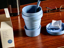 STOJO美国Stojo便携折叠杯咖啡杯旅行户外隔热便携压缩塑料杯水杯男女 钢蓝色/有吸管 470ml 实拍图