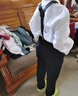 罗蒙儿童礼服六一演出服男童毕业主持长袖长裤背带套装 黑色140 实拍图