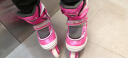 米高溜冰鞋儿童轮滑鞋直排轮男女旱冰鞋可调节尺码3-12岁初学者MC0 粉色单鞋 L (35-38)8岁以上 实拍图