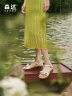 森达（SENDA）气质凉鞋女夏新商场同款纯色女士鞋蝴蝶结坡跟SNQ02BL3 米白 39 晒单实拍图