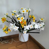 黛莉森 假花 仿真花 高档3头水仙花客厅餐桌花束家居装饰卧室插花会议室办公室茶几摆件拍摄道具花束套装 白黄芯-5枝 实拍图