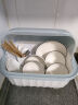 品喻（PINYU）【中号】碗筷收纳盒碗柜厨房带盖碗筷餐具收纳盒碗碟架置物架 蓝 实拍图