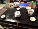 容山堂珐琅彩陶瓷盖碗三件套茶杯泡茶器功夫茶具整套便携茶具泡茶器全套 金丝珐琅彩整套茶具-茶洗款 实拍图