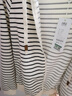 马克印象休闲夹克开衫女2025春秋新款通勤百搭简约条纹连帽外套女百搭上衣 QQJ600   米黑条纹 M （适合95-110斤） 实拍图