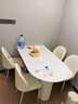 曼丘法式奶油风岩板岛台餐桌一体小户型家用现代简约吃饭桌组合餐桌椅 单桌 120cm *60cm*75cm 实拍图