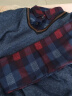 传奇保罗衬衫领毛衣男假两件加绒保暖中老年打底针织衫 格子蓝色 3XL（150-170斤） 晒单实拍图