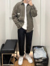 棉致美式工装衬衫外套男春季新款宽松日系复古百搭休闲夹克男 绿色 L 实拍图