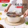 红厨双层汤锅陶瓷不粘锅家用蒸锅带蒸笼煲汤炖锅煮粥电磁炉燃气灶通用 【健康0氟涂层】汤锅 24cm 实拍图