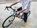 Jeep吉普公路自行车男女变速700C细轮碟刹弯把跑车越野学生赛车速飞 弯把-黑白 21速高配 26英寸 实拍图