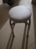 轻奢不锈钢加厚凳子可叠放餐椅餐桌椅子家用现代简约圆凳矮凳板凳 科技布米白色-加厚不锈钢-乳胶款 实拍图