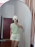 真维斯纯棉短款短袖t恤打底衫女夏季2025年女装新款少女感小个子衣服 水绿-幸运笑脸K 2XL （建议120-150斤） 实拍图