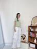真维斯纯棉短款短袖t恤打底衫女夏季2025年女装新款少女感小个子衣服 水绿-幸运笑脸K 2XL （建议120-150斤） 实拍图