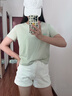真维斯纯棉短款短袖t恤打底衫女夏季2025年女装新款少女感小个子衣服 水绿-幸运笑脸K 2XL （建议120-150斤） 实拍图