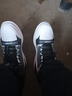 特步男鞋板鞋运动鞋皮面高帮保暖耐磨男士休闲鞋小白鞋子旅游鞋男 白兰 42 实拍图
