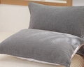 沐凡枕巾纯棉 一对2条装纱布四季吸汗透气高档加厚情侣全棉家用枕头巾 日式格深灰一对 四季适用 实拍图